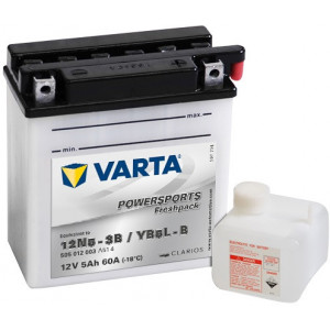 Аккумулятор   12V  5AH 60A(EN) клемы 0 (121x61x131) YB5L-B (12N5-3B)