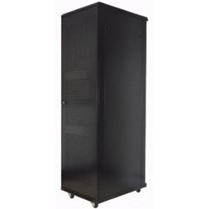 19" 20U Standard Floor Rack, SN-NO 19" 20U-06-08-ДС-ПГ-2БГ, 600х800х935/1060*, Glass Door, Black 