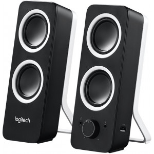 Speakers 2.0  Logitech Z200  5W (2 x 2.5W), 3.5mm input x 2, Headphone jack, Black