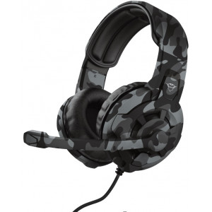 Trust Gaming GXT 411K Radius Multiplatform Headset - Black Camo, 40mm drivers provide a booming audio experience, adjustable microphone, Nylon braided cable (1m) plugs directly into game controllers and an extra adapter cable (1m) for PC