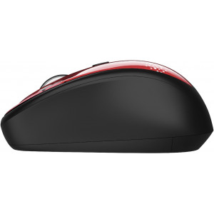 Trust Yvi Wireless Mouse - Red Brush, 8m 2.4GHz, Micro receiver, 800-1600 dpi, 4 button, Rubber sides for comfort and grip, USB