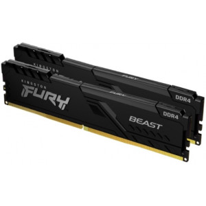 64GB (Kit of 2*32GB) DDR4-3600  Kingston FURY® Beast DDR4, PC28800, CL18, 1.35V, Auto-overclocking, Asymmetric BLACK low-profile heat spreader, Intel XMP Ready  (Extreme Memory Profiles)