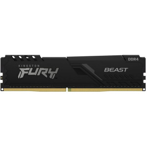 32GB DDR4-2666 Kingston FURY® Beast DDR4, PC21300, CL16, 1.2V, Auto-overclocking, Asymmetric BLACK low-profile heat spreader, Intel XMP Ready (Extreme Memory Profiles)