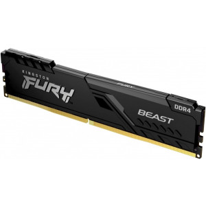 8GB DDR4-3733  Kingston FURY® Beast DDR4, PC29800, CL19, 1.35V, Auto-overclocking, Asymmetric BLACK low-profile heat spreader, Intel XMP Ready (Extreme Memory Profiles)