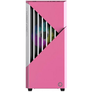 Case ATX GAMEMAX Contac COC, w/o PSU, 1x120 & 1x140mm ARGB fan, TG, 2xUSB 3.0, RGB HUB, Pink/Grey