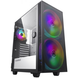 Case ATX GAMEMAX Aero, w/o PSU, 2x200mm & 1x120mm ARGB fans, PWM+ARGB Controller, 2xUSB 3.0, TG, RC