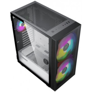 Case ATX GAMEMAX Aero, w/o PSU, 2x200mm & 1x120mm ARGB fans, PWM+ARGB Controller, 2xUSB 3.0, TG, RC