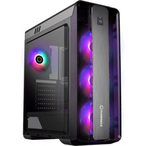 Case ATX GAMEMAX MoonLight FRGB, w/o PSU, 4x120mm FRGB fans, Fan Controller, TP, USB3.0, Black