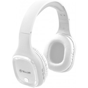 Casti Bluetooth, Over-ear, Pulse, Microfon, Timp de joc muzical pana la 8h,  Tellur White  TLL511371