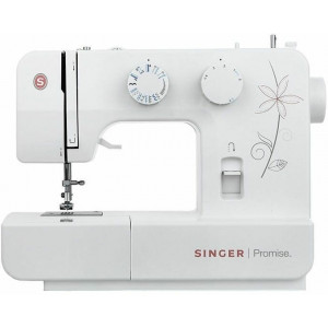 Sewing Machine Singer 1412, 85W. 12 sewing operations.  white flower