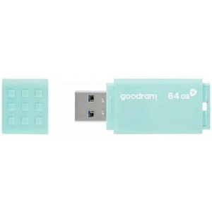 64GB USB3.0  Goodram UME3 Care Green, Plastic, Antibacterial Laboratory Certified, Anti-slip design (Read 60 MByte/s, Write 20 MByte/s)