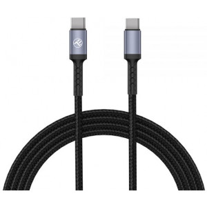 Cable Type-C to Type-C, 3A, PD60W, Nylon, 1m, Tellur Black TLL155374