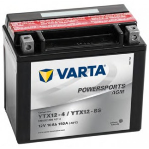 VARTA Аккумулятор   12V 10AH 150A(EN) клемы 1 (152x88x131) YTX12-BS AGM