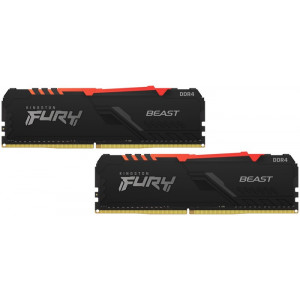 16GB DDR4-3733MHz  Kingston FURY Beast RGB (Kit of 2x8GB) (KF437C19BBAK2/16), CL19, 1.35V, Black