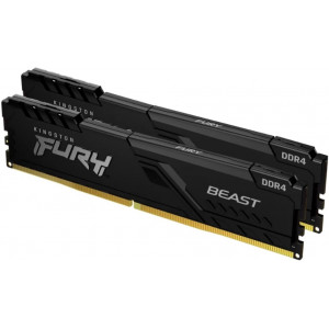 16GB DDR4-2666MHz  Kingston FURY Beast (Kit of 2x8GB) (KF426C16BBK2/16), CL16-18-18, 1.2V, Black