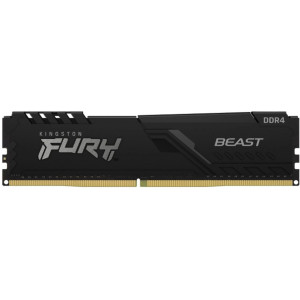 16GB DDR4-2666 Kingston FURY® Beast DDR4, PC21300, CL16, 1Gx8, 1.2V, Auto-overclocking, Asymmetric BLACK low-profile heat spreader, Intel XMP Ready (Extreme Memory Profiles)