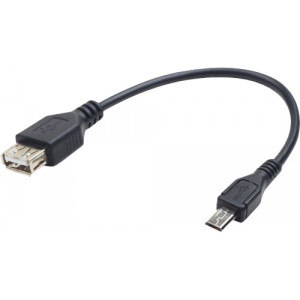 Adapter Micro B-USB2.0 - Gembird  A-OTG-AFBM-03, USB OTG AF to Micro BM cable, 0.15 m, Black