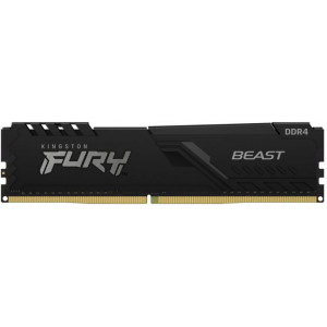 4GB DDR4-2666  Kingston FURY® Beast DDR4, PC21300, CL16, 1.2V, 1Gx8, Auto-overclocking, Asymmetric BLACK low-profile heat spreader, Intel XMP Ready (Extreme Memory Profiles)