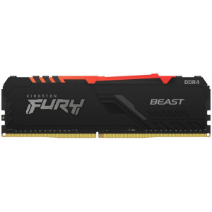 8GB DDR4-2666  Kingston FURY® Beast DDR4 RGB, PC21300, CL16, 1.2V,  Auto-overclocking, Asymmetric BLACK low-profile heat spreader, Dynamic RGB effects featuring Kingston FURY Infrared Sync technology, Intel XMP Ready (Extreme Memory Profiles)