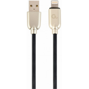 Cable USB2.0/ 8-pin (Lightning)  - 2m - Cablexpert CC-USB2R-AMLM-2M, Premium rubber 8-pin charging and data cable, 2 m, black