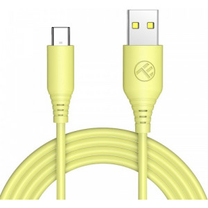 Cable silicone Tellur TLL155400, USB to Type-C, 3A, 1m, yellow