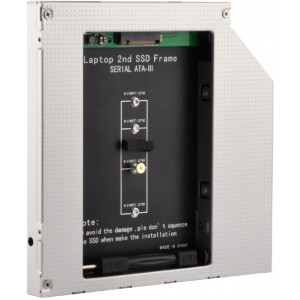 Gembird A-SATA12M2-01, Slim 5.25'' bay mounting frame for NGFF (M.2) SSD memory card, 12.7 mm height