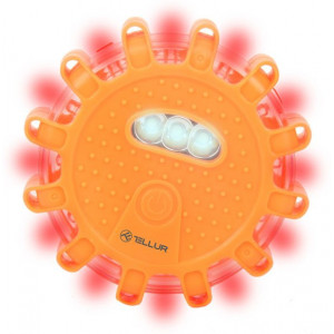 SemnalizatorAuto de urgenta si lanterna LED Tellur Basic, 3 x AAA, magnetic, portocaliu