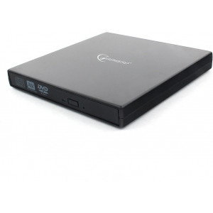 External DVDRW Drive Gembird DVD-USB-02-SV, Portable-17mm, CDR/RW +24x/-24x, DVDR+8x/-8x, RW+6x/-6x, DL+6x, RAM 5x, USB2.0, Silver, Retail