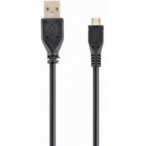 Cable Micro USB2.0,  Micro B - AM, 0.1 m,  Cablexpert, CCP-mUSB2-AMBM-0.1M