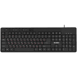 SVEN KB-C3060, Keyboard, Waterproof construction, 113 keys, 9 shortcut key, 1.5m, USB, Black
