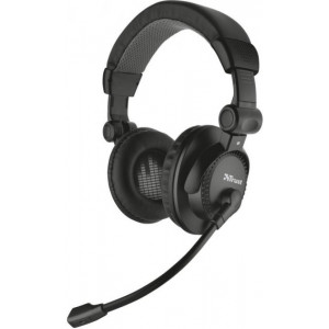 Trust Como Headset, 40mm driver units, Flexible Microphone, 32 Ohm, 20 Hz - 20000 Hz, 2x 3.5mm, Black