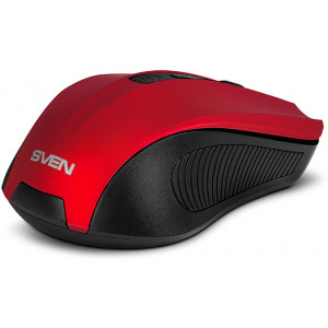 SVEN RX-350W Red Wireless, Optical Mouse, 2.4GHz, 5-buttons, Nano Receiver, 1200/1800 dpi, USB