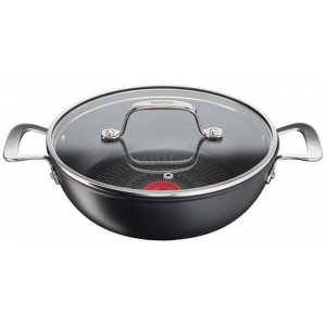 Stewpan Tefal G2557172, D26 cm with tempered glass, for Induction sove, Unlimited, black