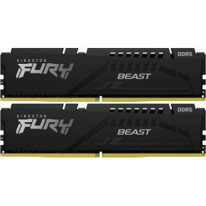32GB DDR5-6000MHz  Kingston FURY Beast (Kit of 2x16GB) (KF560C40BBK2-32), CL40-40-40, 1.35V, Black 