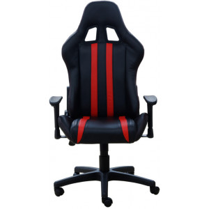 Gaming chair SPACER  SPCH-TRINITY-RED  Black-Red, Synthetic PU,120 kg max., Adjustable Back Angle 90°- 135°, Armrests ajustable, Pillow-2