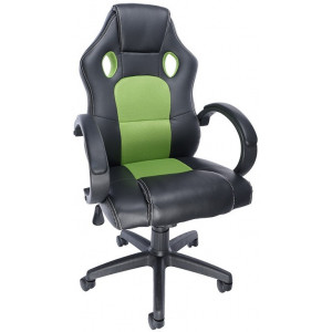 Gaming chair SPACER  SPCH-CHAMP-GRN  Black-Green, Synthetic PU + Textil, 120 kg max