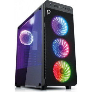 Case SPACER - gaming, Middle Tower, ATX, TITAN, fara sursa, sticla securizata, 4 x fan, HUB si telecomanda, USB 2.0 x 2, USB 3.0 x 1, SP-GC-TITAN
