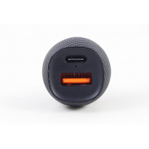 USB Car Charger - TA-U2QC3-CAR-02, 2-port USB car fast charger, Type-C PD, 18 W, black