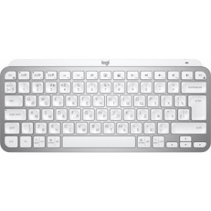 Logitech Wireless MX Keys Mini For Mac Minimalist Illuminated Keyboard,US INT'L, Logitech Unifying 2.4GHz wireless technology, Bluetooth Low Energy, Rechargeable with USB type C, Pale Grey