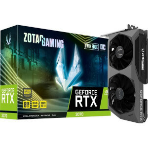 ZOTAC GeForce RTX 3070 Twin Edge OC LHR 8GB GDDR6, 256bit, 1755/14000Mhz, Ampere, PCIeX16 4.0, Dual Fan / IceStorm 2.0, 1xHDMI, 3xDisplayPort, Active Fan Control/FREEZE Fan Stop, White Led Lightning, FireStorm, Metal Wraparound Backplate, Premium Pack
