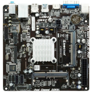 Материнская плата BIOSTAR J1800NH3, MB + CPU onboard: Dual-core Celeron J1800 (2.41-2.58GHz), Dual 2x SO-DIMM DDR3L-1333 (up to 16GB), Intel HD graphics, VGA, HDMI, 2xSATA2, 1xPCIe X1, ALC662 HDA, COM & LPT Header, 1xGbE LAN, 1xUSB3.0, 6xUSB 2.0, Mini-ITX