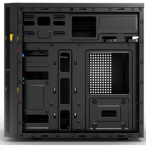 2E Computer case BASIS (RD858) MiniT, Micro ATX,Mini ITX,2xUSB3.0,2x120mm ARGB,acrylic (side panel),without PSU, black