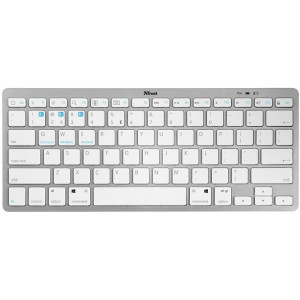 Trust Nado Ultra-thin Wireless Bluetooth keyboard, Bluetooth 4.0, US, Silver