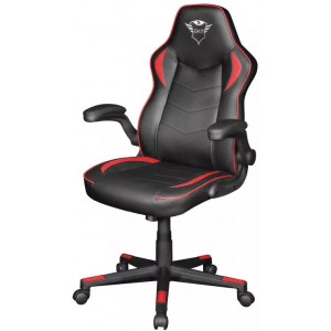 Trust Gaming Chair GXT 704 RAVY - Black/Red, Fully adjustable gaming chair with a strong frame and soft armrests for gam, Class 4 gas lift, up to 150kg