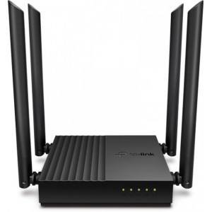 TP-LINK Archer C64, AC1200 Dual-Band Wi-Fi Router, SPEED: 400 Mbps at 2.4 GHz + 867 Mbps at 5 GHz, SPEC: 4? Antennas, 1? Gigabit WAN Port + 4? Gigabit LAN Ports, FEATURE: Tether App, WPA3, Access Point Mode, IPv6 Supported, IPTV, Beamforming, Smart Connec