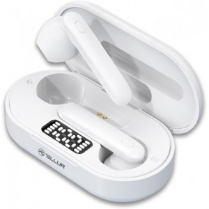Tellur Flip True Wireless Earphones, White, Bluetooth version 5.0, up to 10 m, True Wireless Stereo, Music play time Up to 2.5 hours, Charging time Approx 1.5 hours, Charging box, Earbuds weight  4 grams