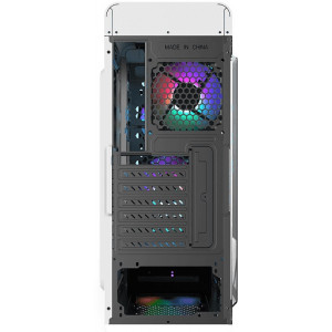 Case ATX GAMEMAX StarLight FRGB, w/o PSU, 4x120mm RGB fans,Fan controller,Transparent, USB3.0, White
