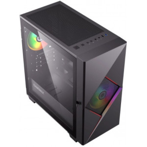 Case mATX GAMEMAX Cyclops, w/o PSU, 2x120mm ARGB fans, ARGB Hub, TG, Dust Filter, USB 3.0, Black/Red