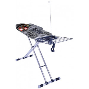 Masa de calcat MAGNUM 51742B, 120 x 42 cm, aluminium, electric plug, sleeve board, linen rack
