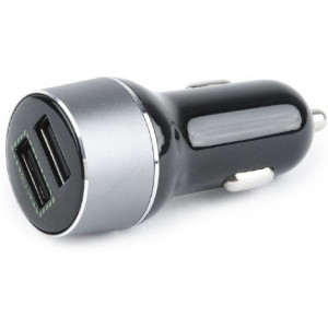 USB Car Charger - Gembird TA-U2QC3-CAR-01,2-port USB car fast charger, QC3.0, 36 W, black